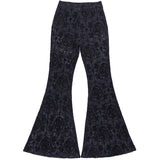 Women's High-Waist Mesh Lace Flare Pants