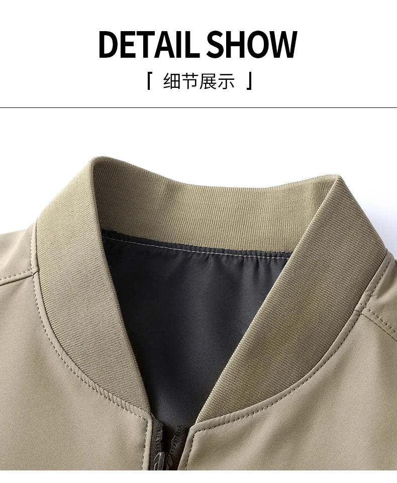 Men’s Classic Baseball Collar Casual Jacket