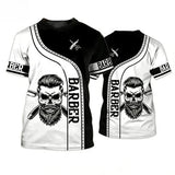 Men's Barber-Style Graphic Tee | Round Neck Short Sleeve