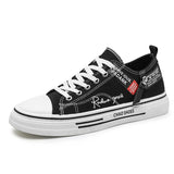 Men's Plus Size Canvas Sneakers — Breathable Lace-Up Casual Flat Shoes