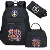 Hot Katseye Funny Print Backpacks WIth Lunch Bags Multi-pocket Camouflage Teens Travel Laptop Backpack Women School Bag Mochila
