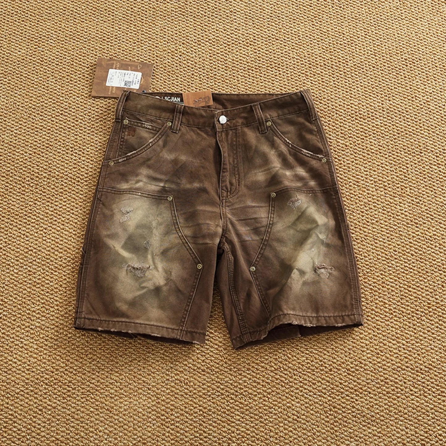 Men's Vintage Washed Cargo Shorts | Textured Cotton