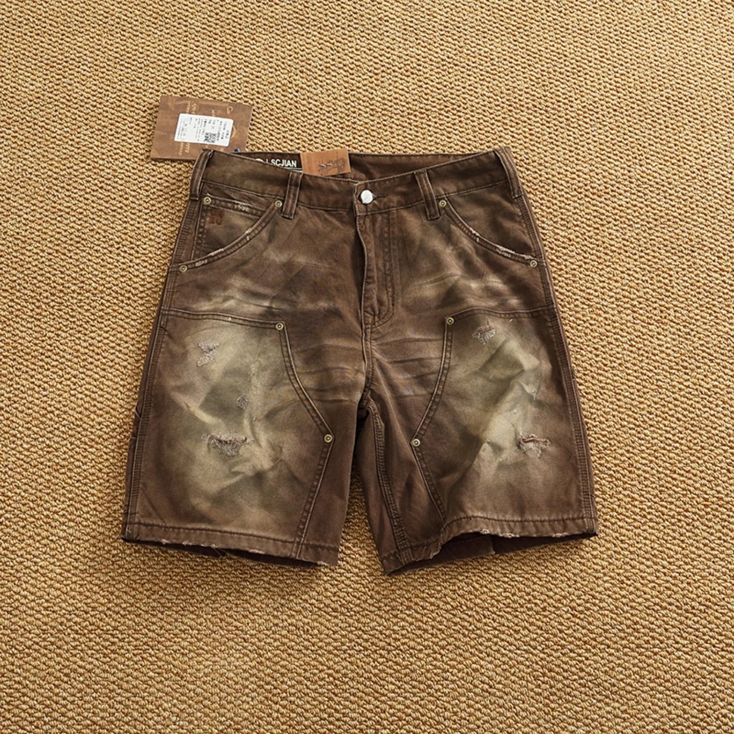 Men's Vintage Washed Cargo Shorts | Textured Cotton
