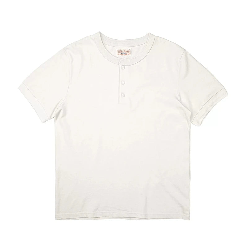 Heavyweight Cotton Henley Tee – Vintage Everyday Essential