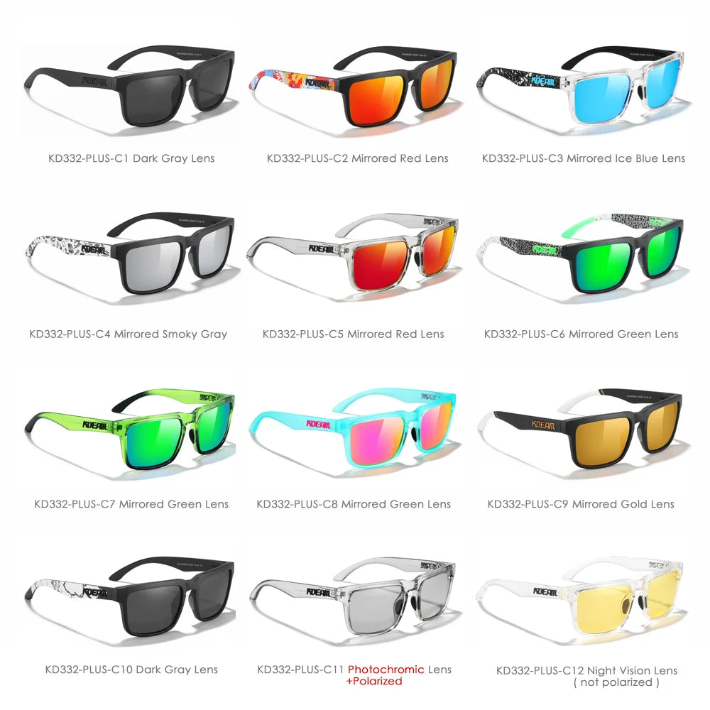 KDEAM Large Size Men's Sunglasses Polarized Photochromic Night Vision Goggles Oversized Sun Glasses With 154mm Width KD332 PLUS