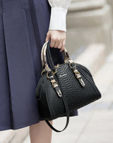 ZOOLER Women First Cow Genuine Leather Handbag Elegant Single Shoulder Bag Business Women Large Purses Saddle Black New#YC336