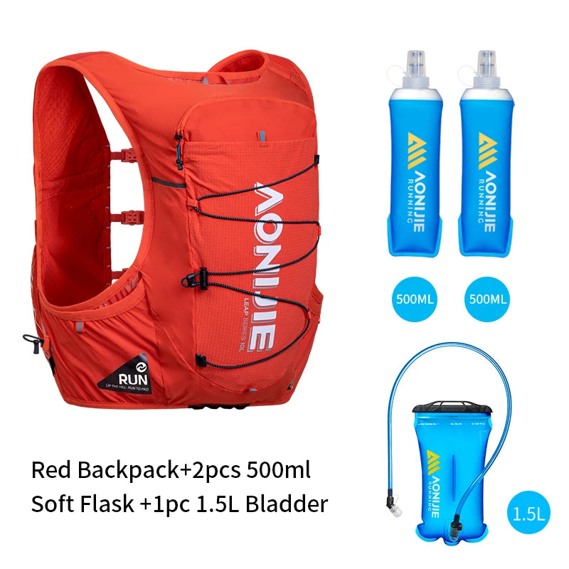 AONIJIE C9116 Unisex 10L Sports Running Backpack Lightweight Off-Road Hydration Pack for Hiking Off-road Cycling Race Marath