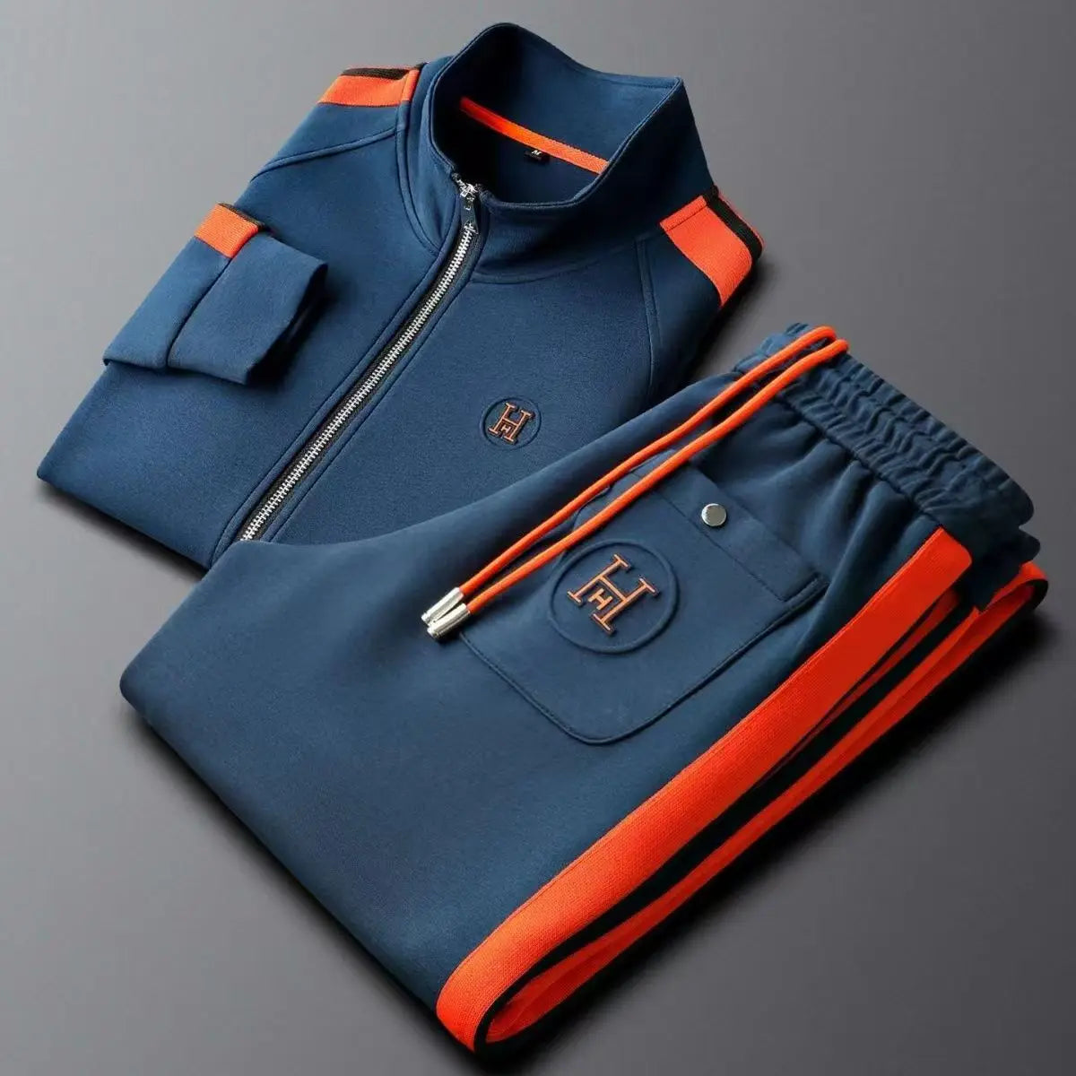 Men’s Embroidered Streetwear Tracksuit - 2-Piece Spring/Autumn Leisure Set