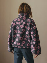 Women's Floral Fleece High-Neck Pullover