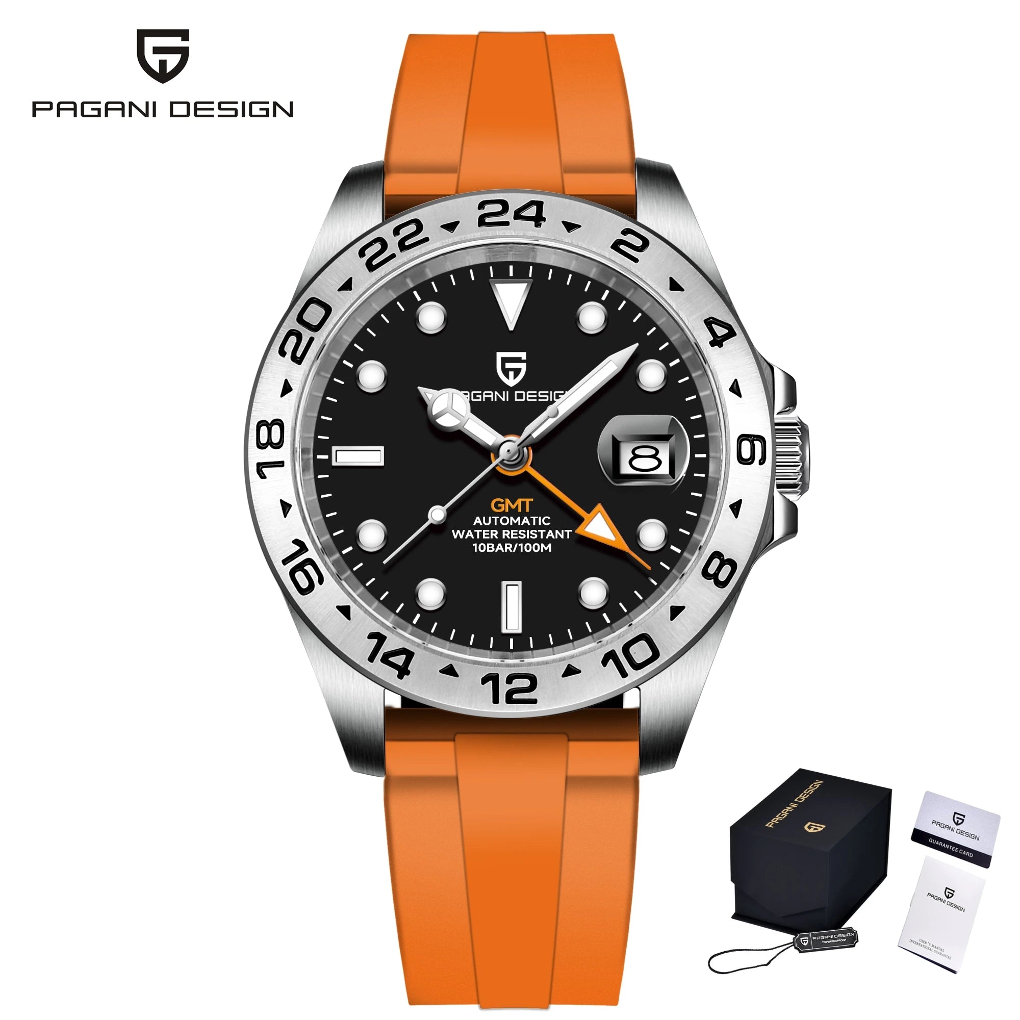 Pagani Design 2026 New Men's Diver Watch 42mm Sapphire Automatic Mechanical GMT Watch 100m Waterproof PD1682