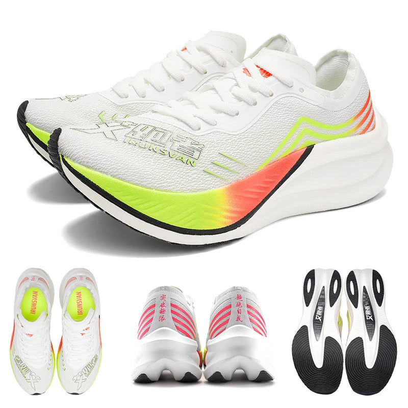 IRUNSVAN Professional Running Shoes Man Nylon Carbon Plate Athletic Training Sport Shoes Outdoor Non-slip Original Sneakers