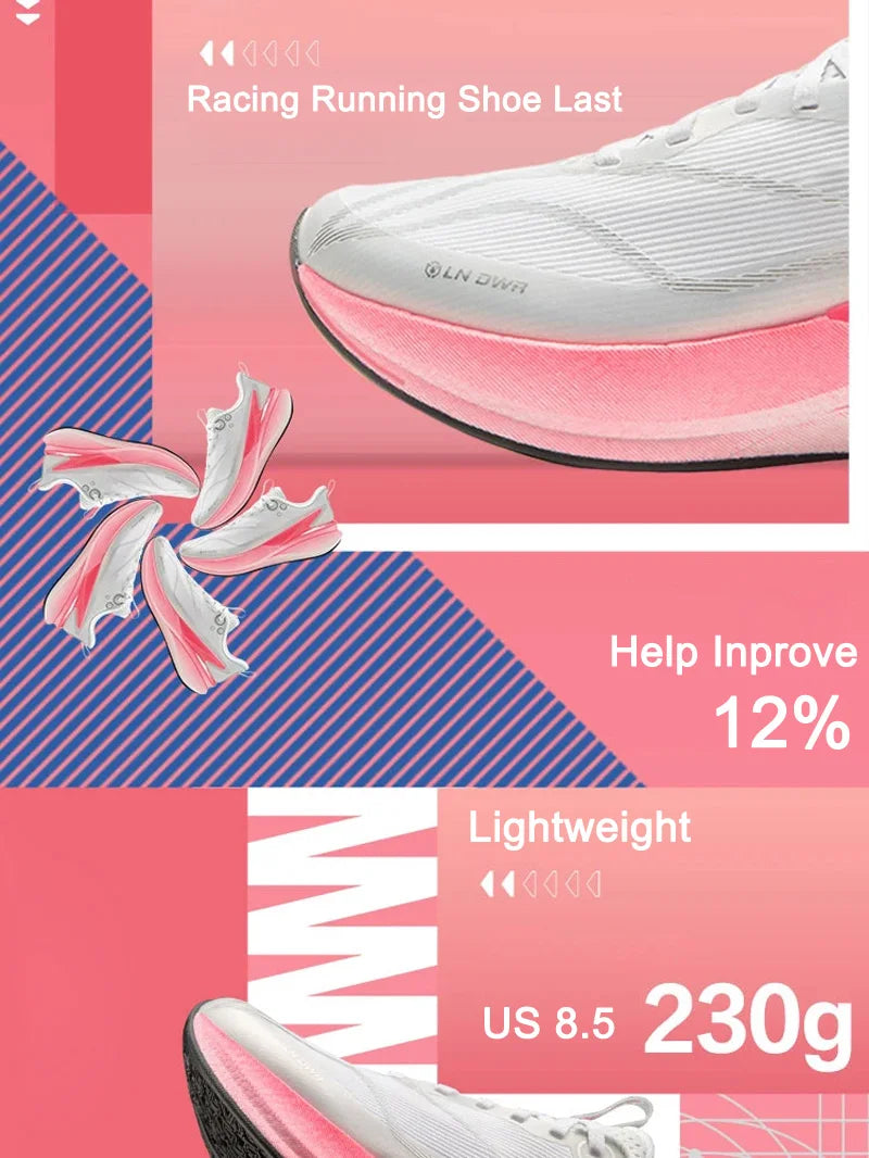 Li-Ning Women's RED HARE 8 PRO Racing Running Shoes BOOM Cushion LN DWR Water Repellent LiNing Training Sneaker ARPV016