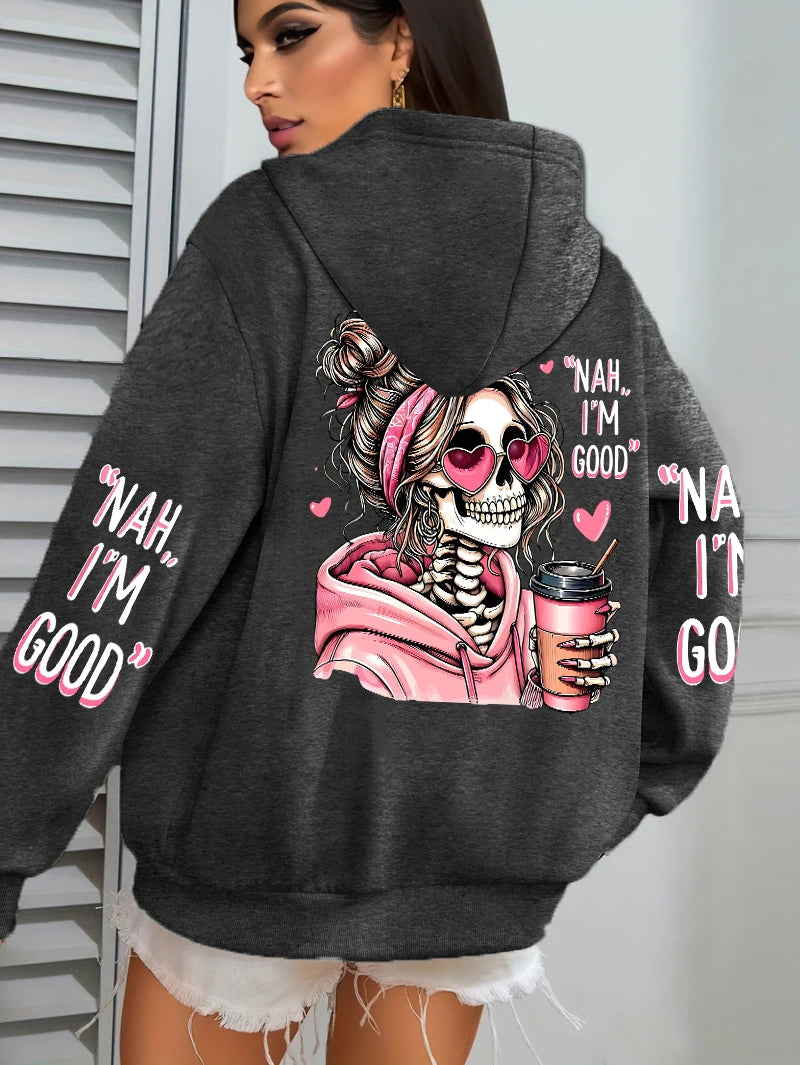 Expensive Talks Back Funny Printing Womens Hoodie Loose Multicolor Pullovers Fleece Autumn Sportswear Casual Pocket Hoody