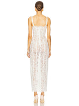 Elegant V-Neck Lace Maxi Dress