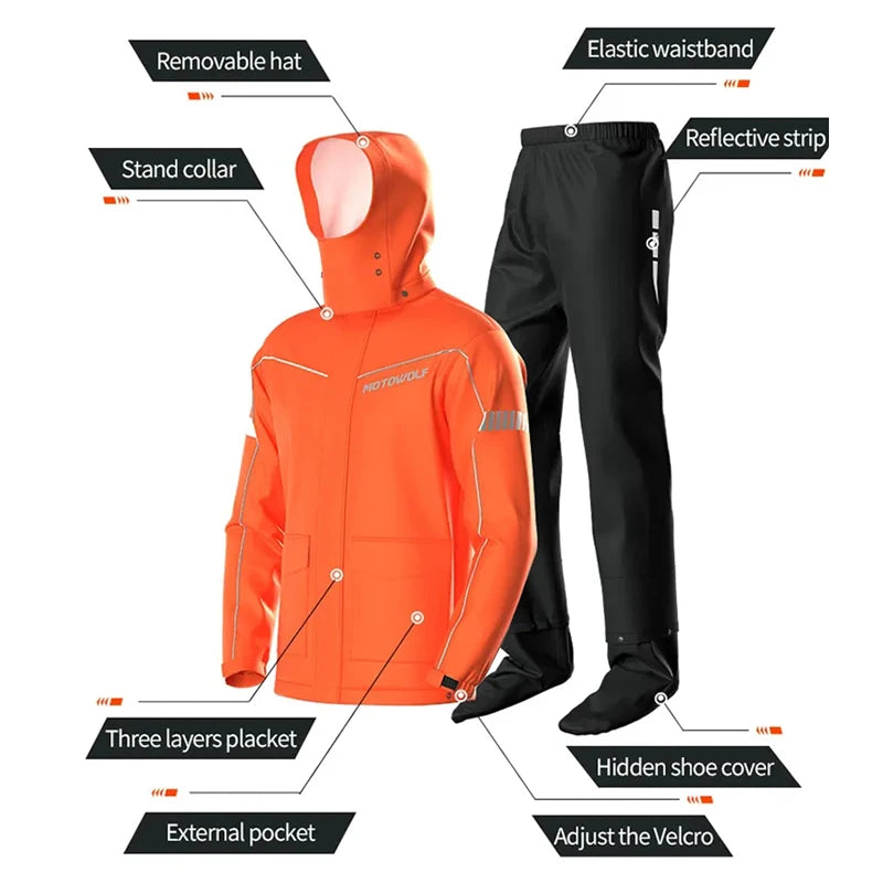 Waterproof Motorcycle Rain Suit – Jacket & Pants Set