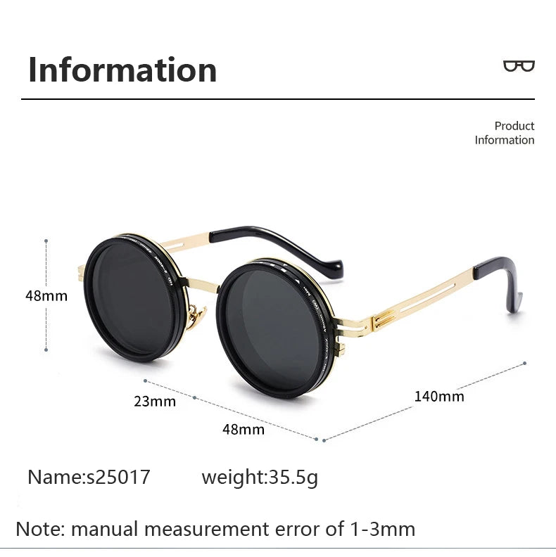 New Adjustable 1-9 Sunglasses Punk Polarized Sun Glasses Men Women Round ND Filter Lenses Retro Fishing Eyeglasses Shades