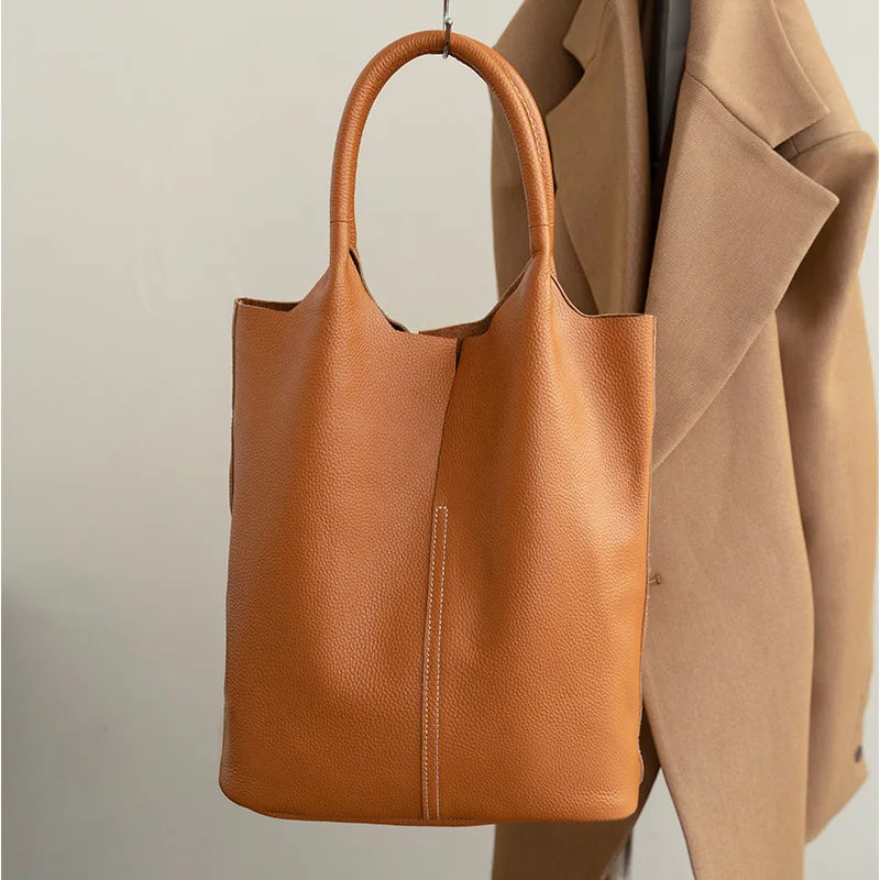 Luxury Soft Leather Bucket Bag | Large Women’s Shoulder Bag