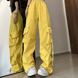 Women's High-Waisted Drawstring Straight-Leg Pants