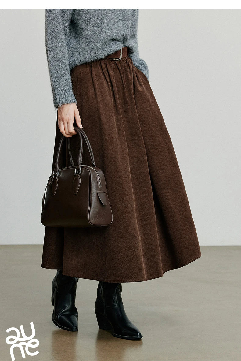 Toyouth Corduroy Ankle-Length A-Line Skirt | Autumn 2025