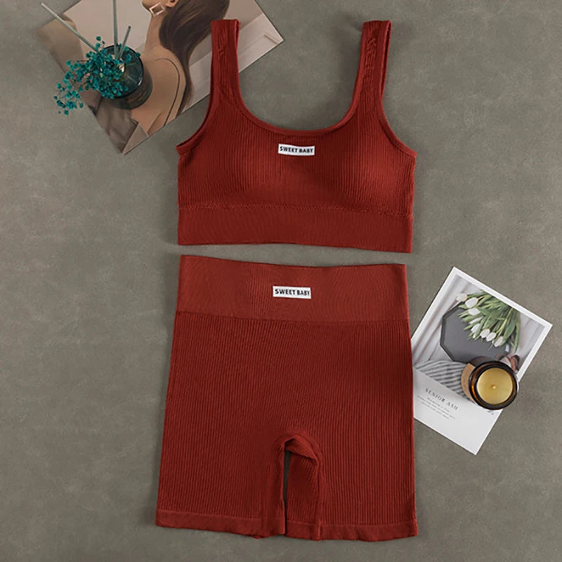 Women’s Deep-V Seamless Yoga Set | USA-Made Premium Workout Suit