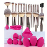 Professional 3-20pc USA-Made Makeup Brush Set - Goat & Synthetic Hair