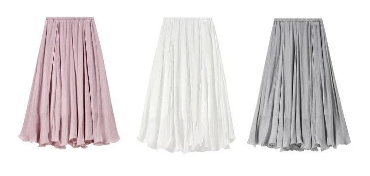 Sentubila Flowy A-Line Skirt – Iridescent Sheen