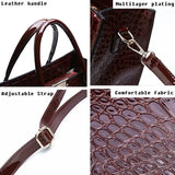 Luxury Vintage Crocodile Pattern Tote