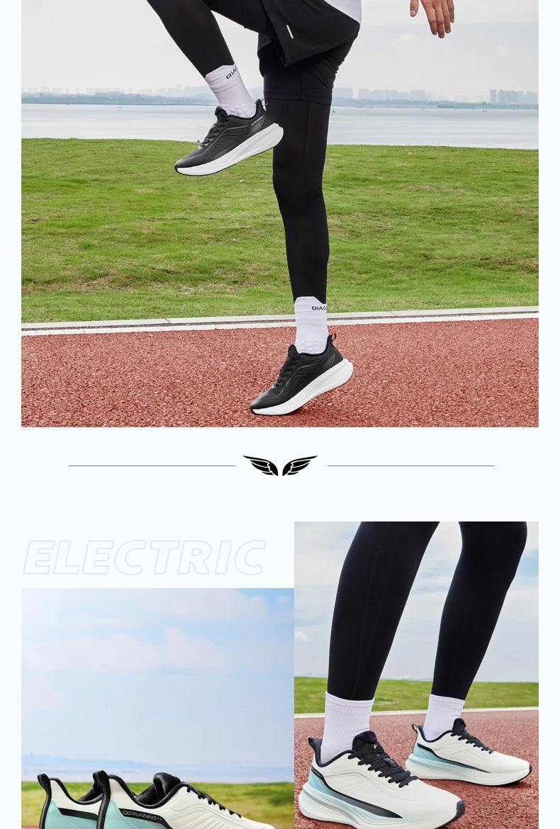 QIAODAN YUYI 4 Winter Running Shoes Men's Sports Shoes Waterproof Absorbing Lightweight Black Fleece Sneakers QXB023244007B