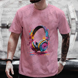 Men’s Hip Hop Melting Headset Graphic Oversized Tee