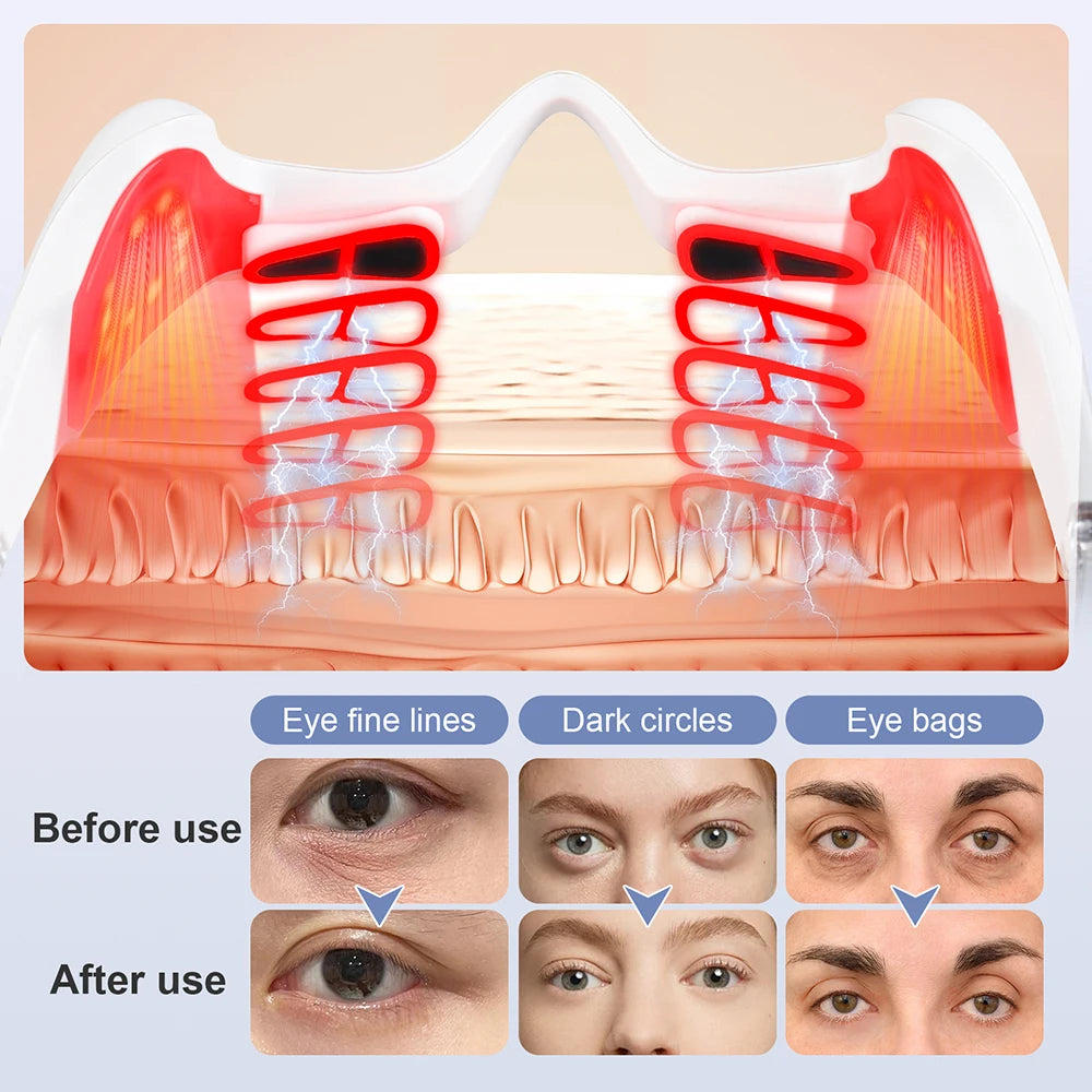 Electric Eye Massager Under-Eye Glasses Massager Eye Fatigue Relief Massager Red Light Relieves Eye Fatigue Eyes Massage Glasses