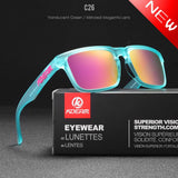 KDEAM Men's Polarized Sunglasses Fishing Lifestyles Mirrored Color Blocking Sun Glasses Women Legend Square Sunglass With Box