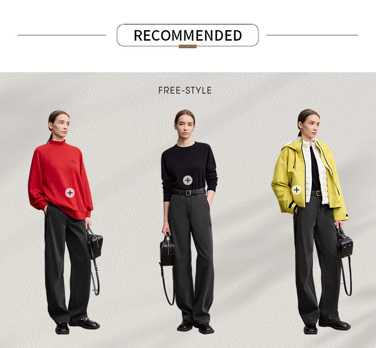 AMII Wide-Leg Warm Jeans – Winter 2025 | Women's