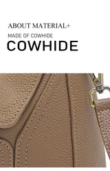 Pure 100% Cowhide Leather Women's Geometric Solid Color Shoulder Bag For Ladies Large Capacity Pillow Crossbody Handbag Luxury