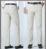 Men's Cotton Straight-Leg Casual Trousers