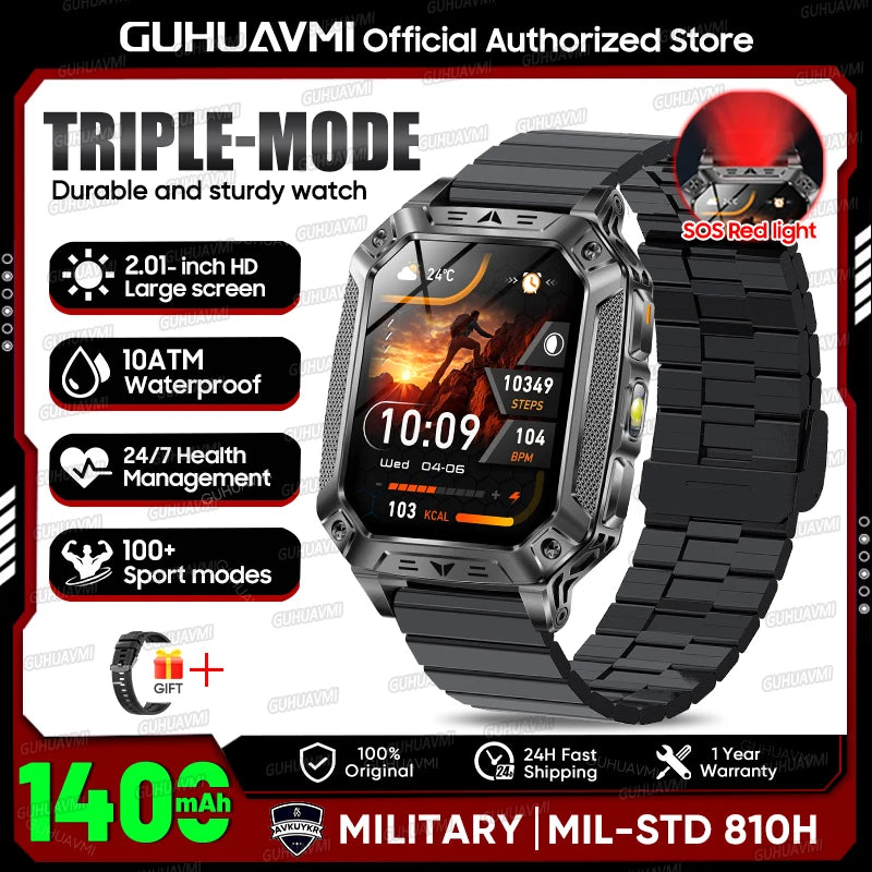 2026 Military-Grade Outdoor Sports Smartwatch 1400mAh