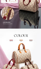 CHCH Women's Pillow Bag Autumn/Winter New Collection Letter Handbag Brown Boston Bag