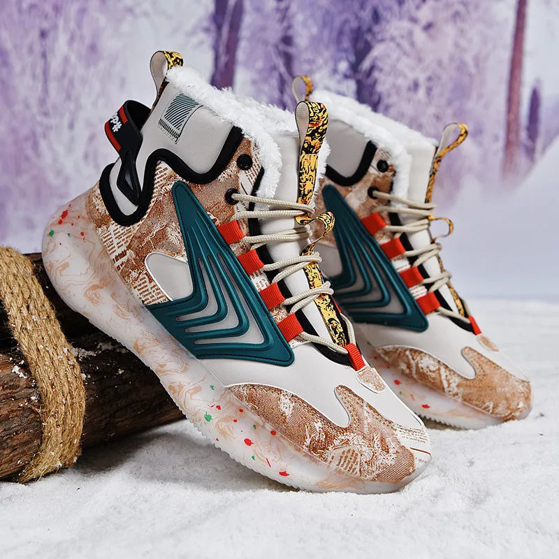 Men’s Winter High-Top Plush Sneakers