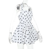 Polka Dot Halter Mini Dress