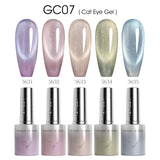 5pcs Venalisa Hema/TPO Free Cat Eye Nail Gel Polish Color Palette Kit Ultra Glitter Diamond Sparkle Soak Off UV LED Varnish Set