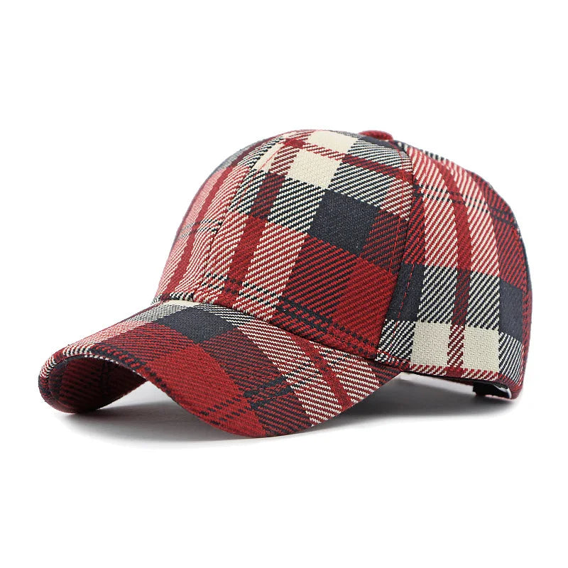 Unisex Houndstooth Baseball Cap – Adjustable Plaid Hat