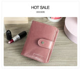 Contact'S Genuine Leather Wallets Women Men Wallet Short Small RFID Blocking Card Holder Wallets Ladies Red Coin Purse