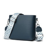 100% Genuine Leather Crossbody Bag Women Fashion Wide Strap Shoulder Bag Ladies Cowhide Messenger Bag Small Handbag and Purse