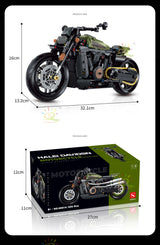 HUIQIBAO 1:8 Classic Motorbike Building Blocks High-tech Model Moto City Racer Bricks Toy for Kid Boy Children Adult MOC Car Set