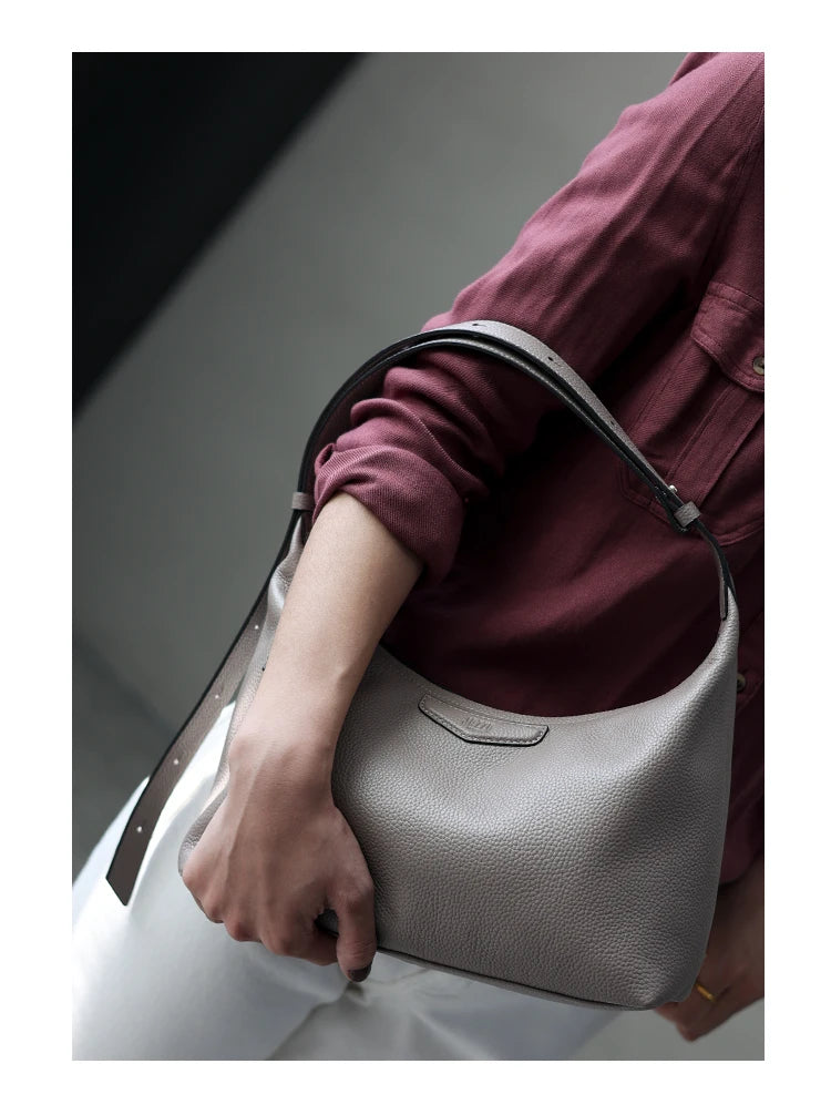 New Arrival Underarm Bag Women Genuine Leather Crossbody Bag Fashion Female Nylon Handbag Luxury Messenger Purses