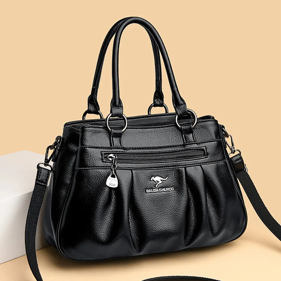 Three Layers Luxury Casual Tote Women Bag Top Quality Pu Leather Ladies Hand Bags for Women Big Shoulder Crossbody Bags Sac New