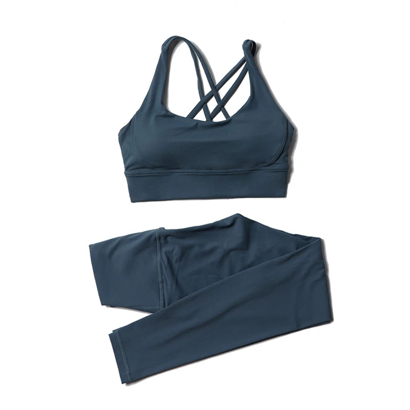 Women's Yoga Set with Sports Bra & High-Waist Leggings