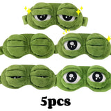 3D Frog Plush Sleep Mask – Soft Cotton Travel Blindfold (Made in USA)