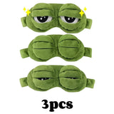 3D Frog Plush Sleep Mask – Soft Cotton Travel Blindfold (Made in USA)
