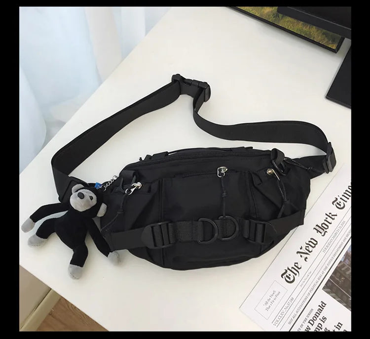 2024 Techwear Style Punk Hip Hop Single Shoulder Crossbody Bag Men Women Street Vintage Chest Bag Casual Sport Fanny Pack