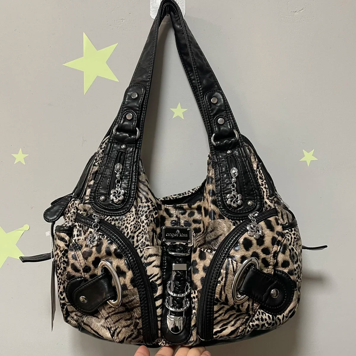 Vintage Bag Women Handbags Brown Leopard Shoulder Bag Top-handle Handbag Fashion Satchel Dumpling Shoulder Bag Tote Hobos